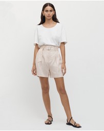 FRIEND of AUDREY - Émilion Linen Belted Shorts