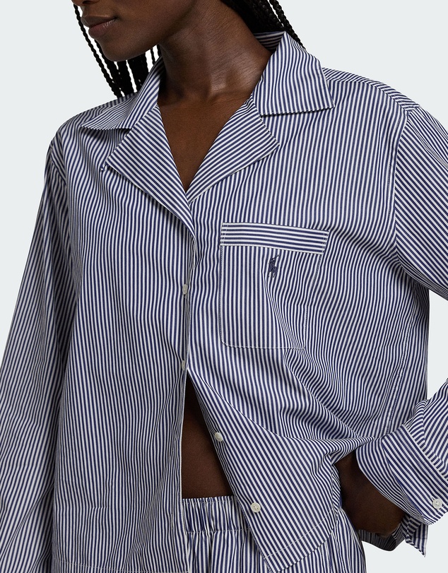 Polo Ralph Lauren - Shirting Stripes Cotton Long Sleeve Button Down Pyjama Set