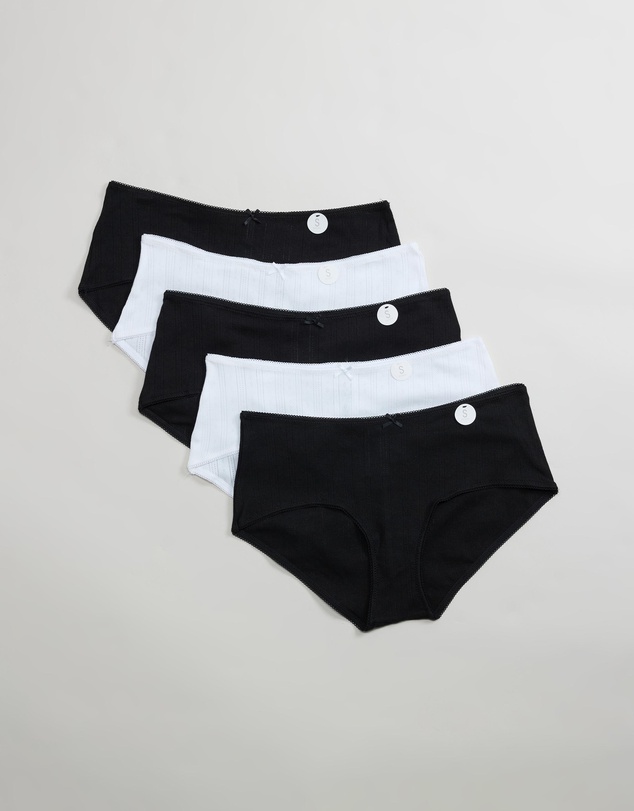 Cotton On Body - 5-Pack Cotton Pointelle Boyshorts