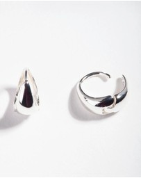 Lovisa - Sterling Silver Oval Chunky Huggie Earrings
