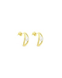 Ichu - Oval'd Pearl Stud Earrings, Gold