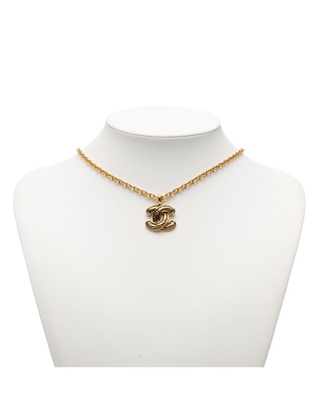 Pre-Loved by Azura Reborn - Pre-Loved Gold Plated Quilted CC Pendant Necklace