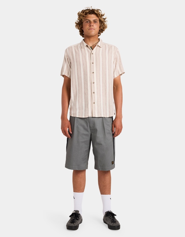RVCA - Mens Beat Stripe Short Sleeve Shirt