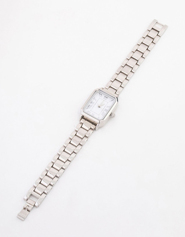 Lovisa - Silver Rectangle Roman Numeral Watch
