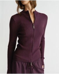 Decjuba - D-Luxe Knit Zip LS Top