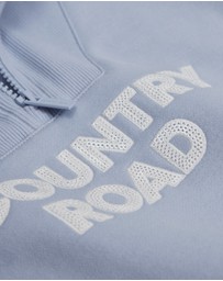 Country Road - Australian Cotton Blend Sequin Half Zip Sweat