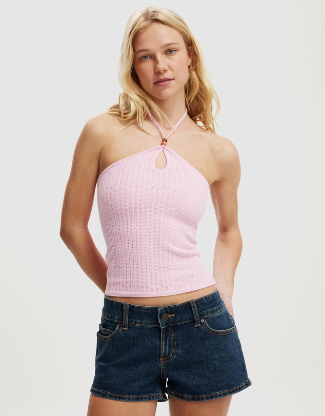 Cotton On - Crochet Knit Halter Top