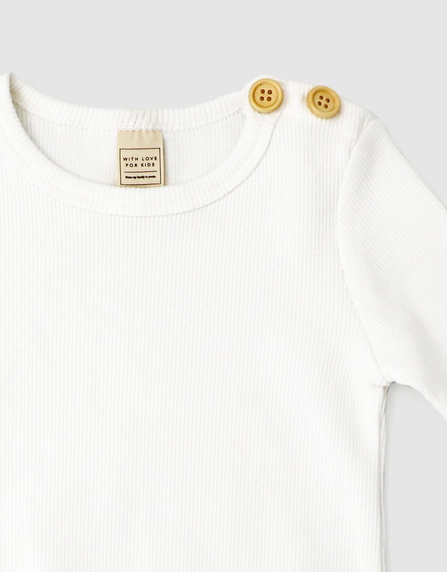 WITH LOVE FOR KIDS - Basics Thick Ribbed Long Sleeve Onesie - Babies