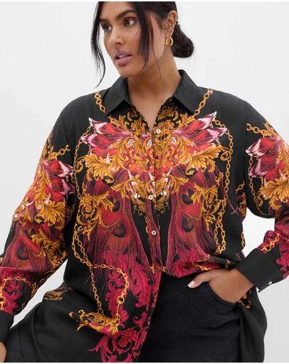 City Chic - Plus size Savannah Lavish Shirt - black