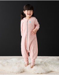 Love to Dream - Sleep Suit 1.5 TOG Stretch Cotton Fleece Moon and Back in Dusty Pink