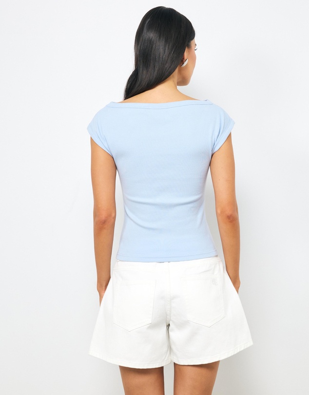 AERE - Zara Cotton Ribbed T-shirt