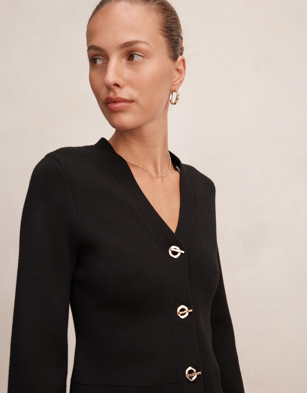 Forever New - Yasmin Eyelet Detail Knitted Cardigan