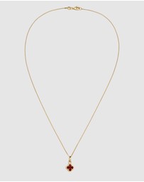 Elli Jewelry - Necklace Cloverleaf Pendant Enamel 925 Sterling Silver Gold-Plated