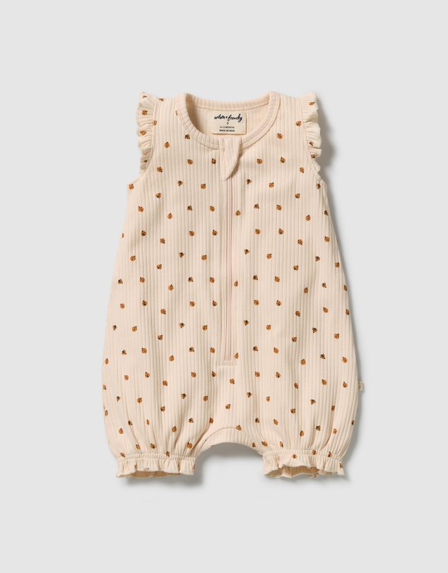 Wilson & Frenchy - Little Lady Bugs Organic Ruffle Zipsuit - Babies