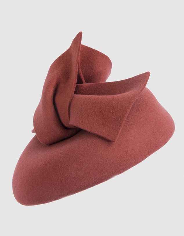Max Alexander - Winter Rust Felt Pillbox with Bow