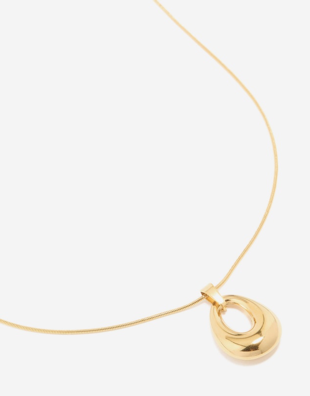 Lovisa - Waterproof Gold Plated Stainless Steel Open Oval Pendant Necklace