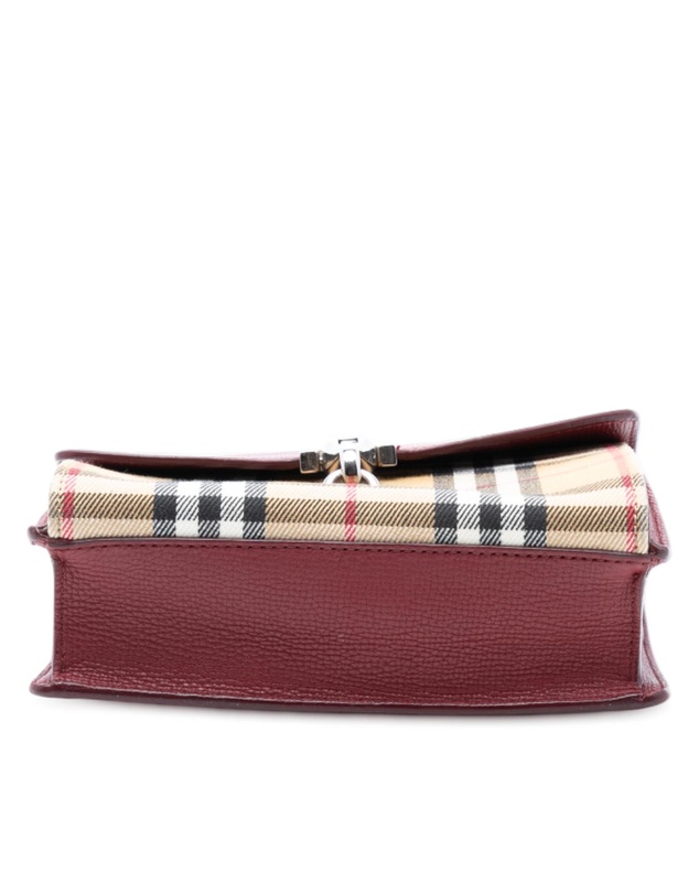 Pre-Loved by Azura Reborn - Pre-Loved Small Leather and House Check Canvas Derby Macken Crossbody