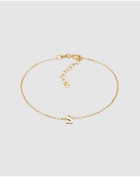 Elli Jewelry - Bracelet Pendant Letter S Basic in 925 sterling silver Gold Plated