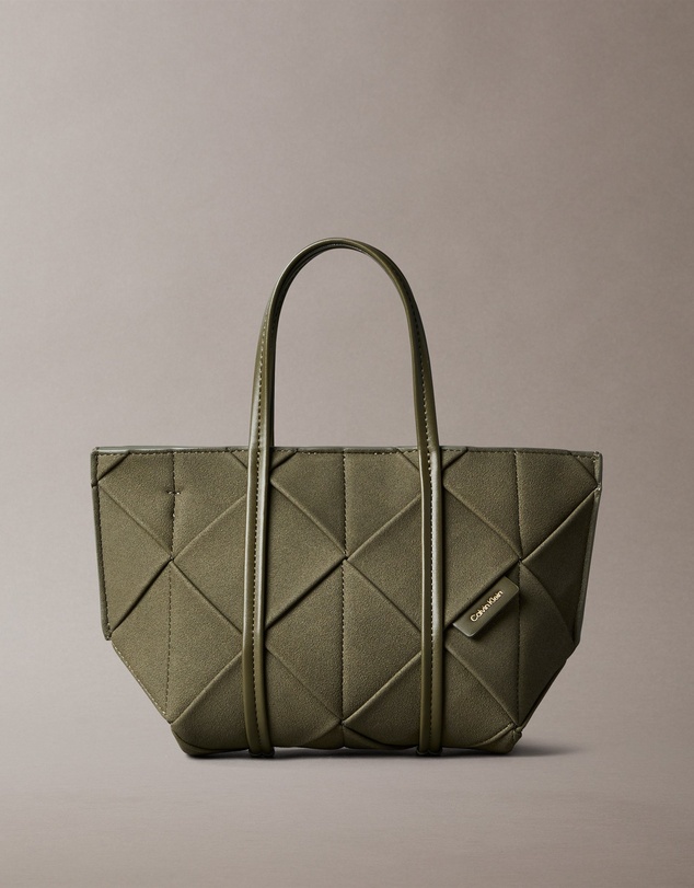 Calvin Klein - Woven Sueded Mini Tote Crossbody Bag