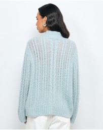 Revibe - Repaired AERE Zahra Cable Knit Jumper - AU 6