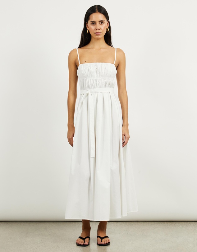 Minima Esenciales - Paloma Gathered Poplin Maxi Dress