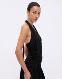 Minima Esenciales - Sereia Jersey Scarf Tie Maxi Dress
