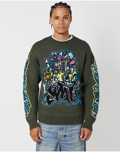 Off-White - Graff Pupp Chunky Knit Crewneck Jumper