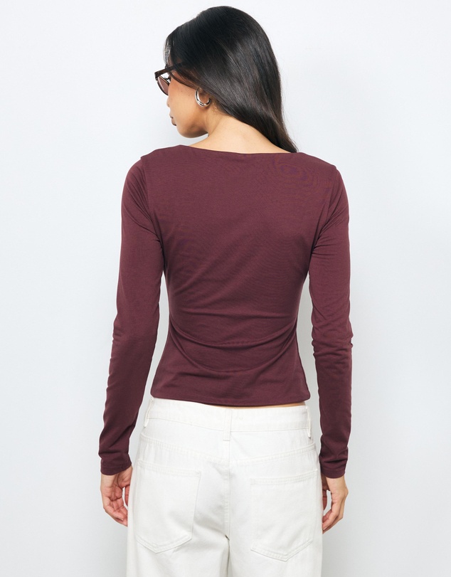 AERE - Tess Boat Neck T-Shirt
