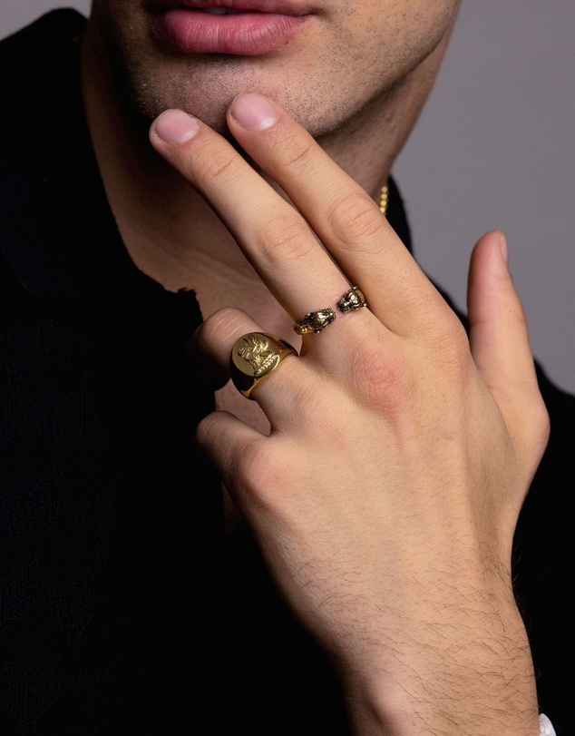 Nialaya Jewellery - Men's Panther Ring