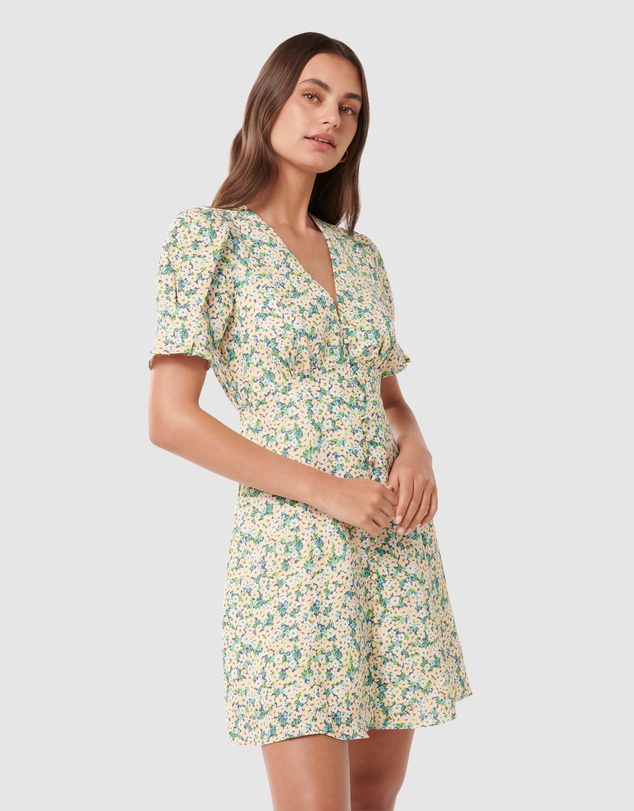 Forever New - Saffron Printed Linen Mini Sun Dress
