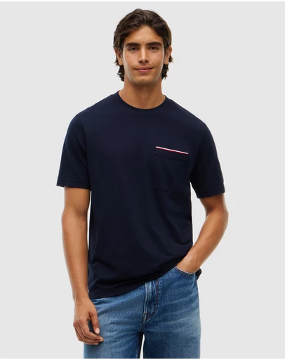 Tommy Hilfiger - Global Stripe Pocket Pique T-Shirt