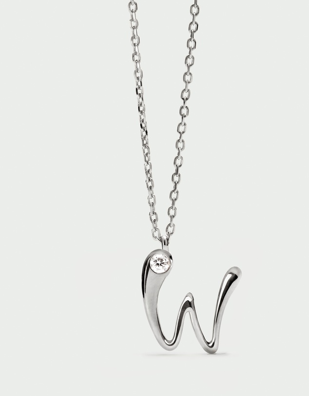 PDPAOLA - Initial 2026 W Silver Pendant Necklace