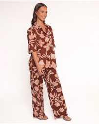 Petal & Pup - Samira Wide Leg Pant - Orange Floral