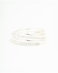 Lovisa - Silver Plated Cubic Zirconia Dainty Wrap Ring