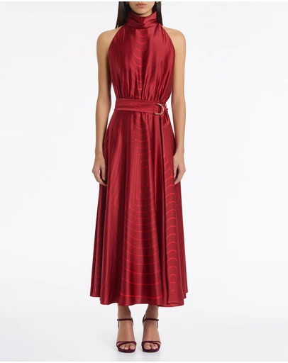 Carla Zampatti - Undercurrent Silk Viscose Stretch Halter Dress