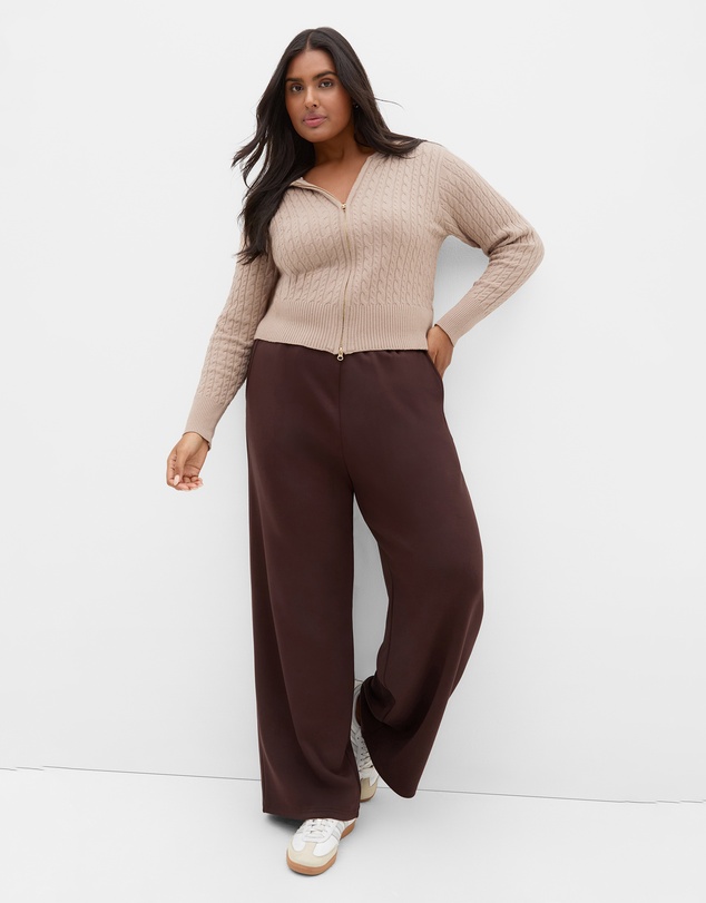 City Chic - Kayla Hooded Zip Through Knit Cardigan
