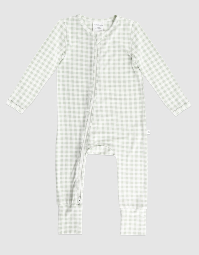 Kynd Baby - Day or Night Onesie in Sage Gingham
