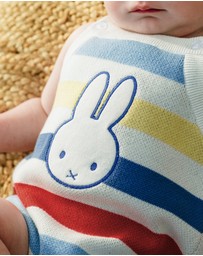 Kynd Baby - Miffy Knit Romper in Multi Stripe