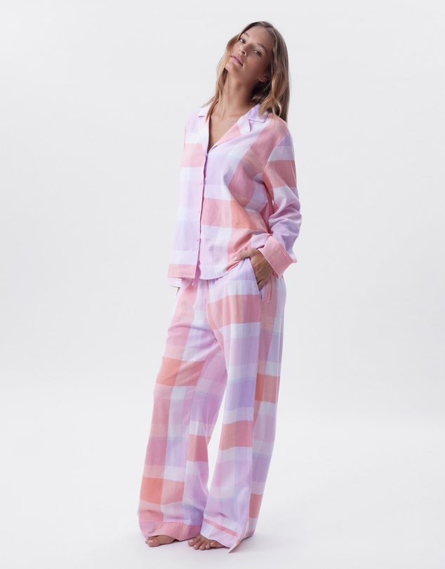 Bras N Things - Azlin Long Sleeve Shirt - Print Check