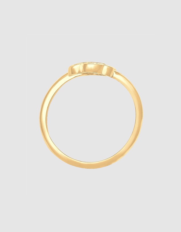 Elli Jewelry - Ring Open Adjustable Heart Paw Animal Love 925 Sterling Silver Gold-plated