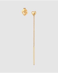 Elli Jewelry - Earrings Stud Set Heart Studs in 925 Sterling Silver Gold Plated