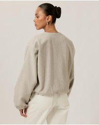 Tussah - Luna Wool Blend Cropped Bomber Jacket