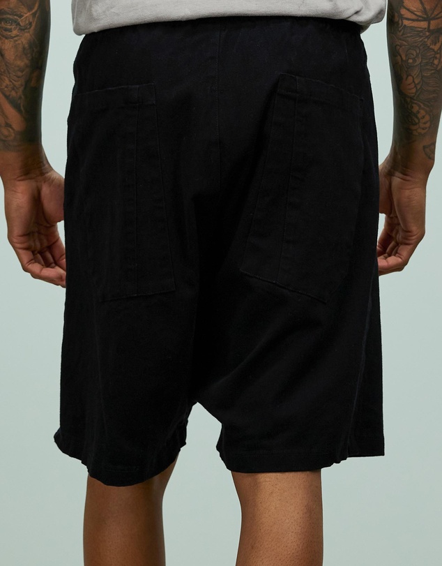 Surrounded By Ghosts - The Garnet Denim Low Crotch Drawstring Shorts