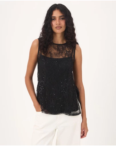 Atmos&Here - Dana Sequin Tunic Top With Removable Cami