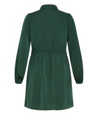 City Chic - Plus size Lianna Gathered Midi Dress - emerald