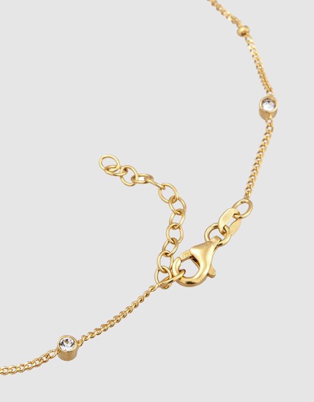 Elli Jewelry - Anklet Crystal 925 Sterling Silver Gold-Plated