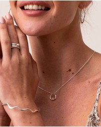 Dower & Hall - Women's Open Circle & White Pearl Waterfall Pendant In Sterling Silver