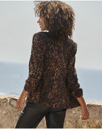 Sosandar - Leopard Print Single Breasted Blazer
