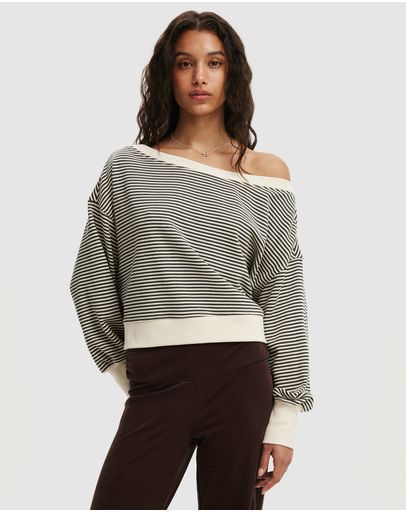Cream & Slate Stripe