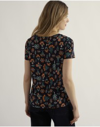 Seasalt - Seasalt Cornwall Navy Appletree Keyhole Detail T-Shirt